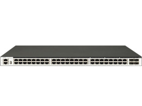48 個 1GE Base-T 端口，4 個 10GE SFP+端口，三層以太網(wǎng)交換機(jī)